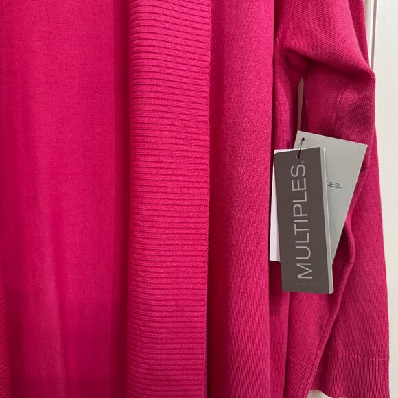 NEW with Tags Super Soft Multiples Hot Pink Cardigan Sweater sz M - Picture 3 of 5